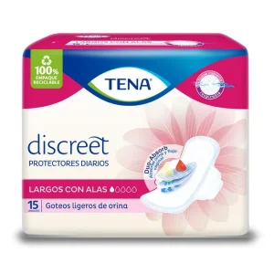 PROTECTORES TENA DISCREET LARGOS CON ALAS x 15 UND